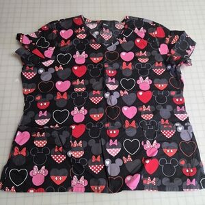 Disney Kids Minnie Mouse Heart and Bow Tee - Black and Pink
